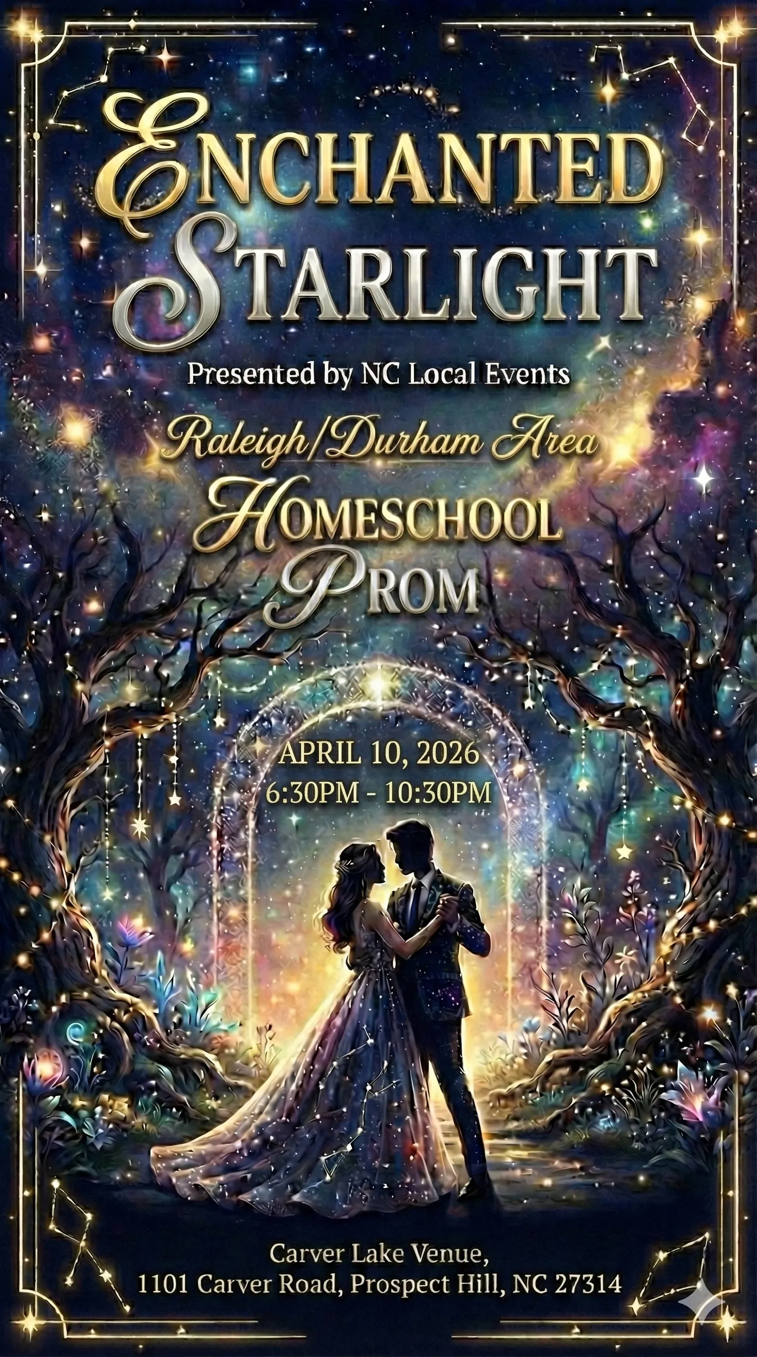 Prom 2026: Enchanted Starlight Triangle event flyer