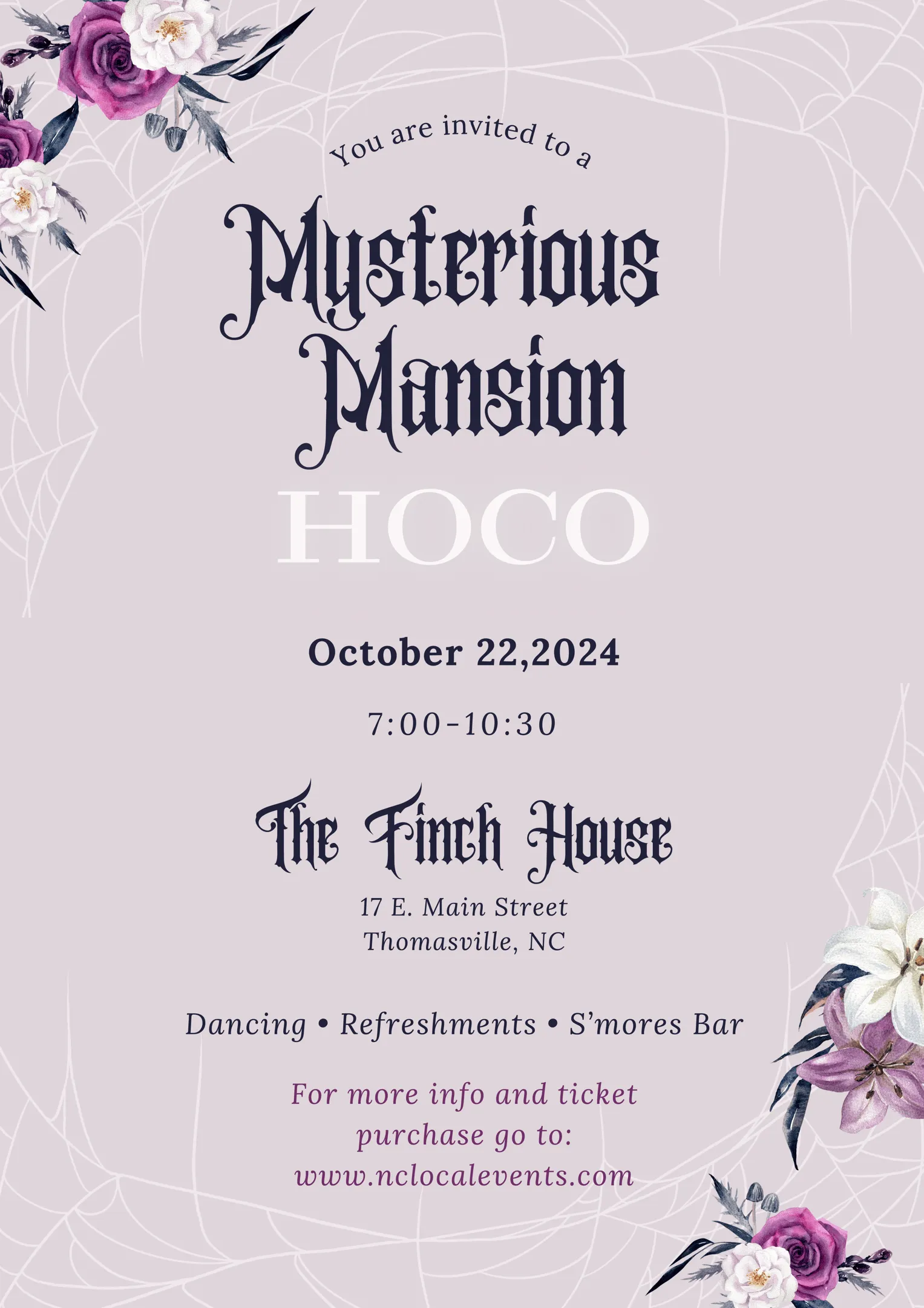 Homecoming 2024: Mysterious Mansion flyer